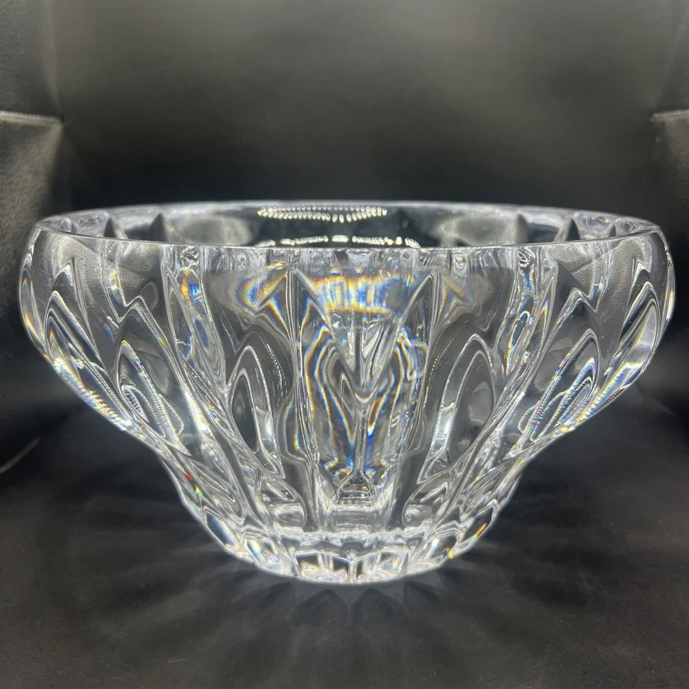 Reed Barton Equinox Crystal Bowl Heavy Scalloped Edge Centerpiece Fruit Decor